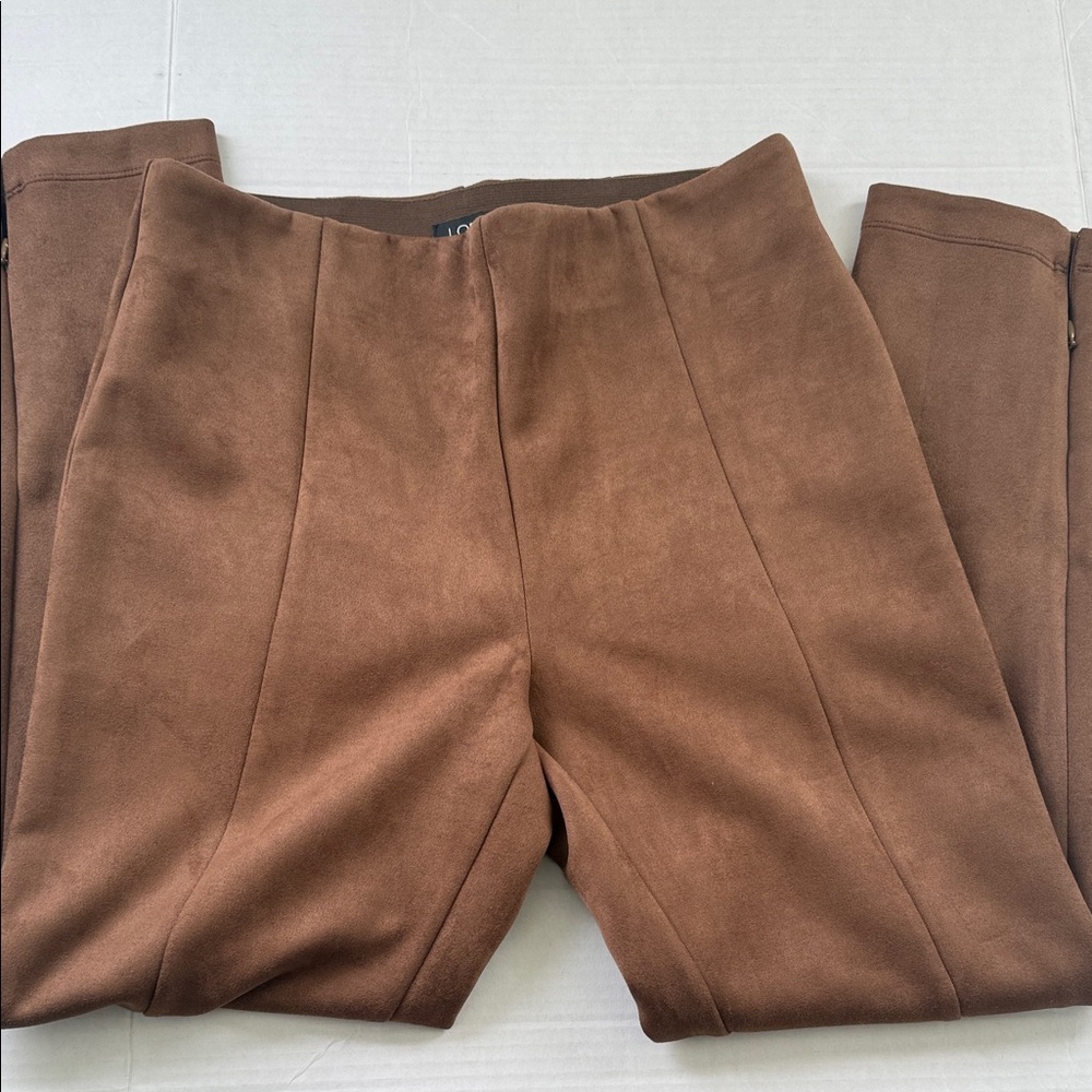 LOFT Women’s Suede Effect Pants in Warm Brown